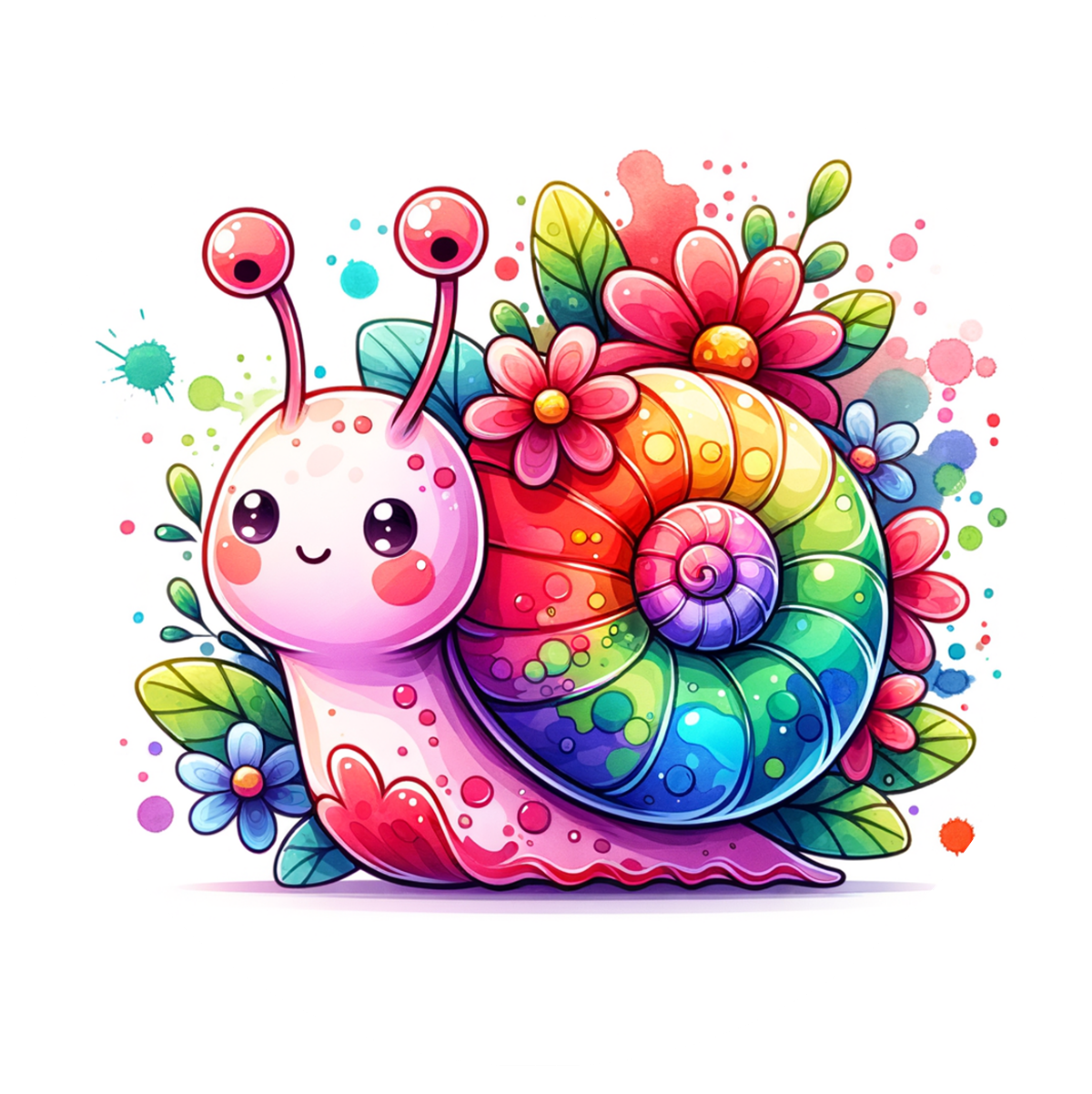 Watercolor Snail Ceramic Car Coasters