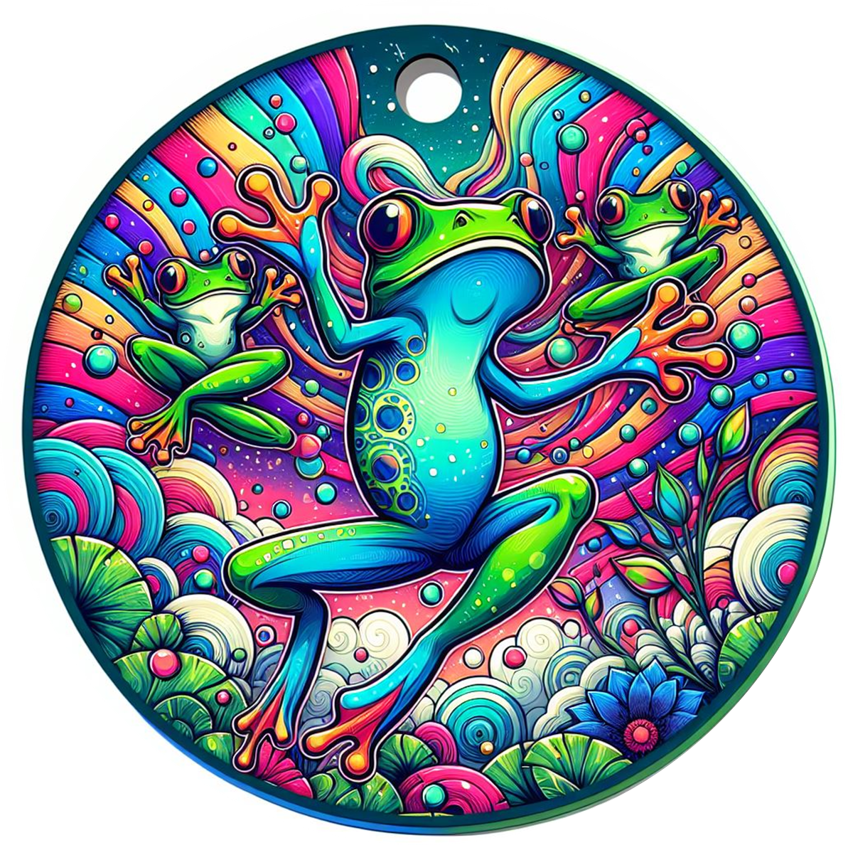 Rainbow Frog Car Coaster