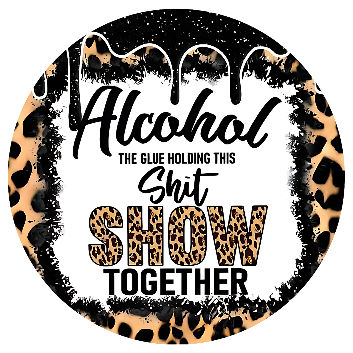 Alcohol is the Glue Ceramic Car Coasters