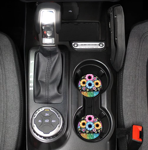 Wild Flowers Ceramic Car Coasters