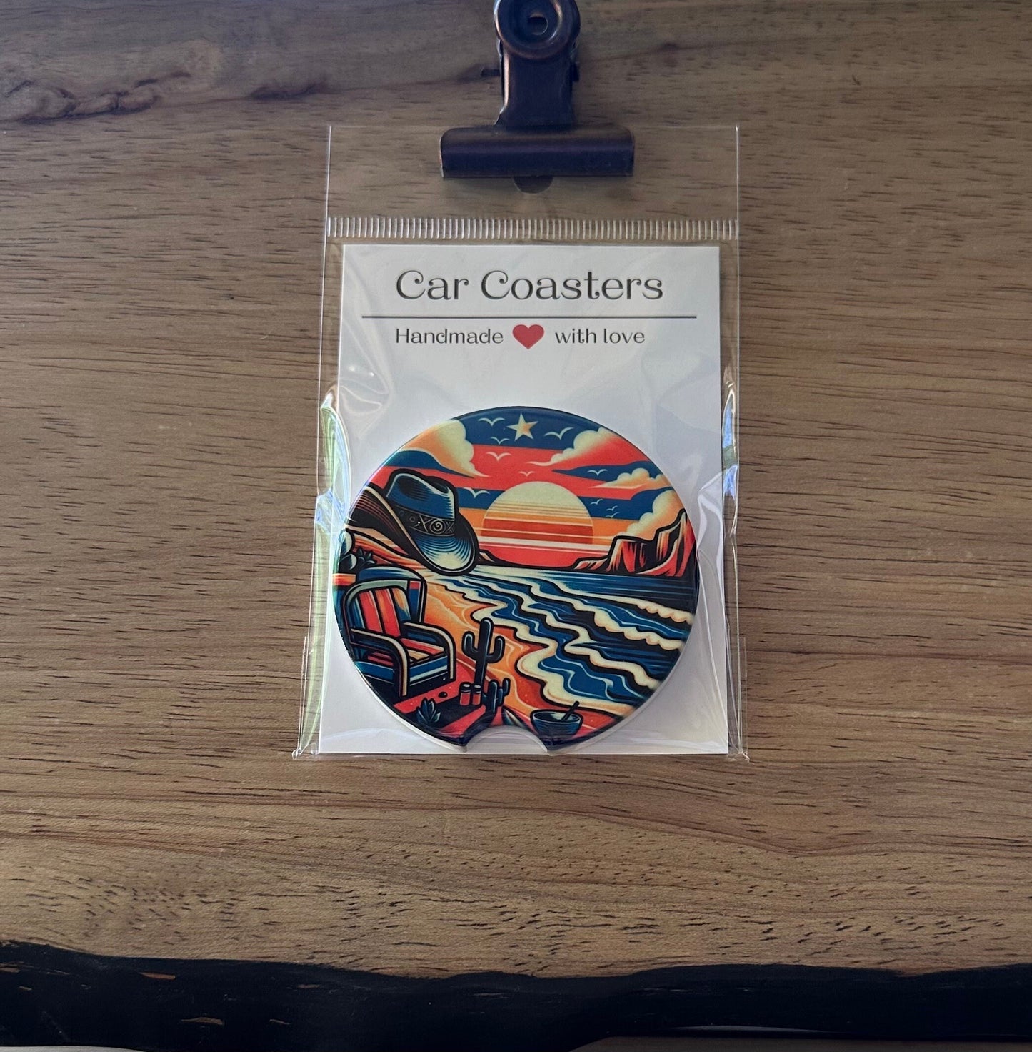 Toes in the sand Car Coaster