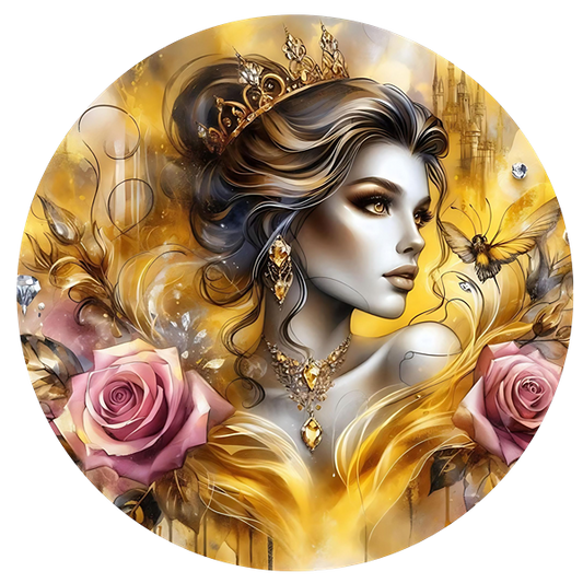 Yellow Princess Ceramic Car Coasters