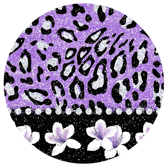 Purple Leopard Ceramic Car Coasters