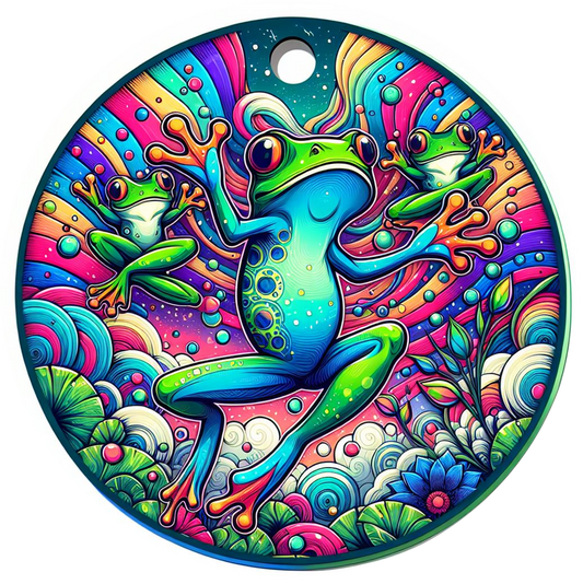 Rainbow Frog Car Coaster