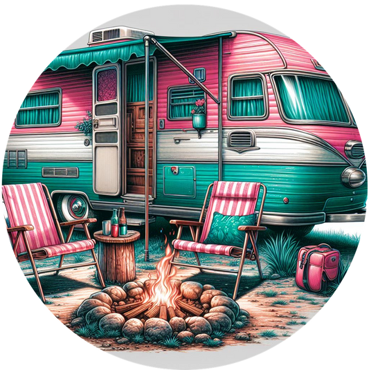Vintage Camping Ceramic Car Coasters