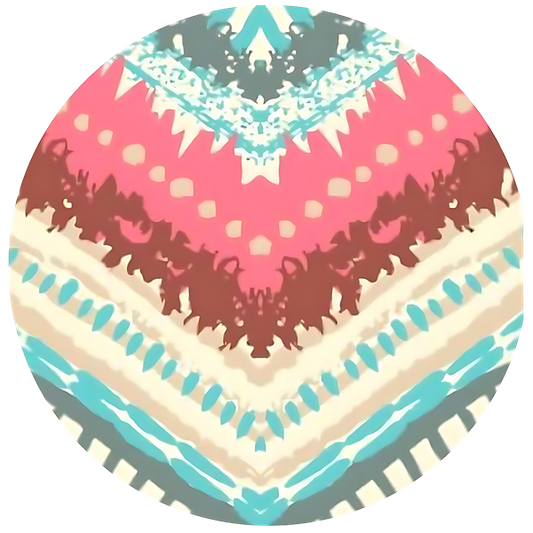 Pink Blue and Brown  Ceramic Car Coasters