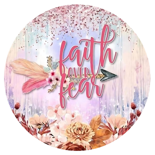 Faith over Fear Ceramic Car Coasters